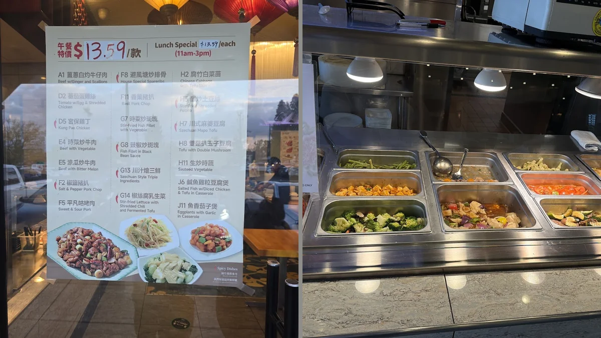 Chinese restaurant interior with simple table service